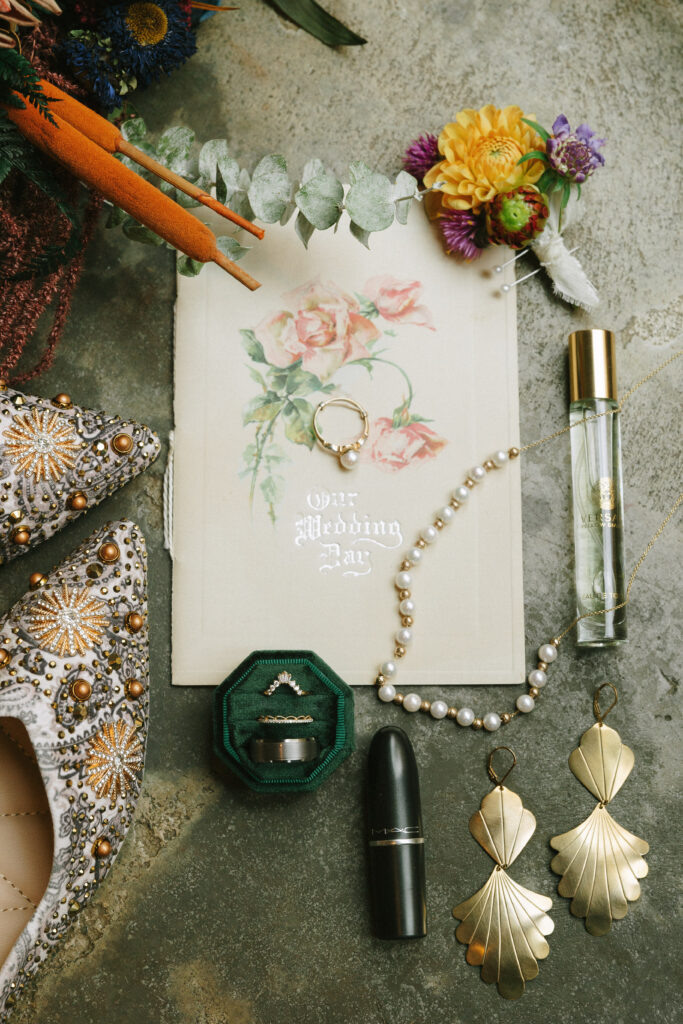 wedding details at an elopement in Vermont