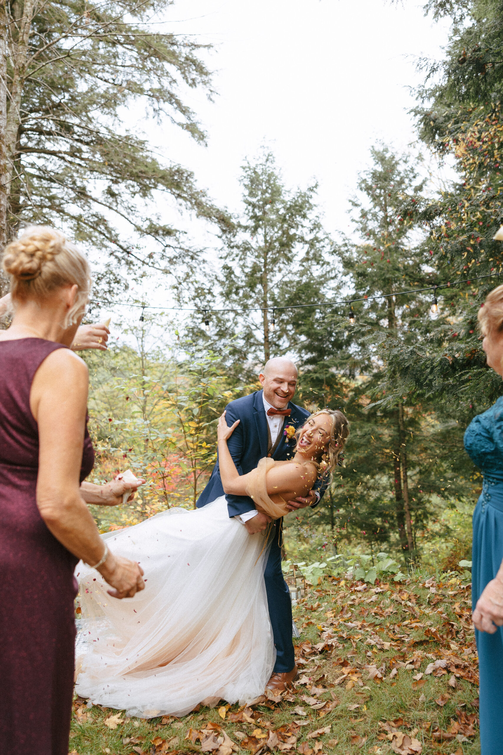 bride and groom at their elopement in vermont