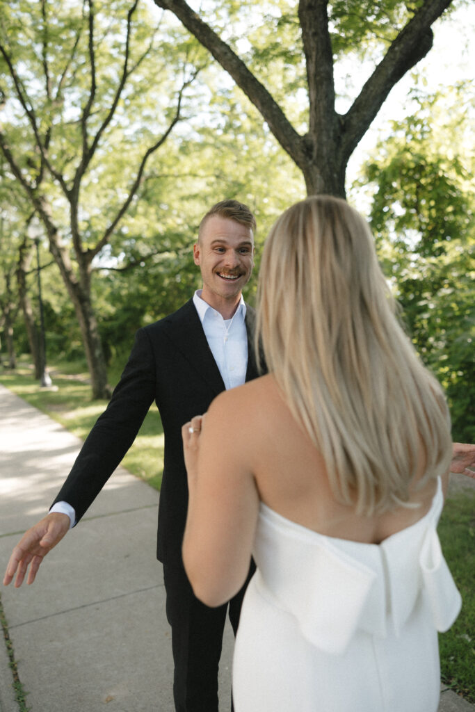 first look at wedding in new england