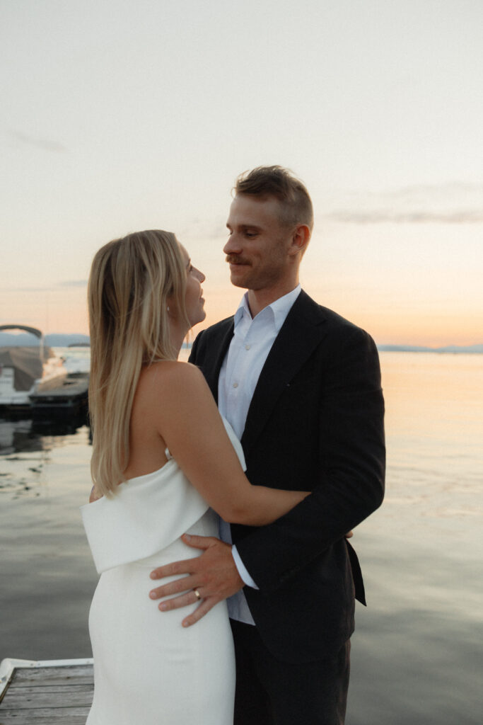 couple on lake champlain in vermont