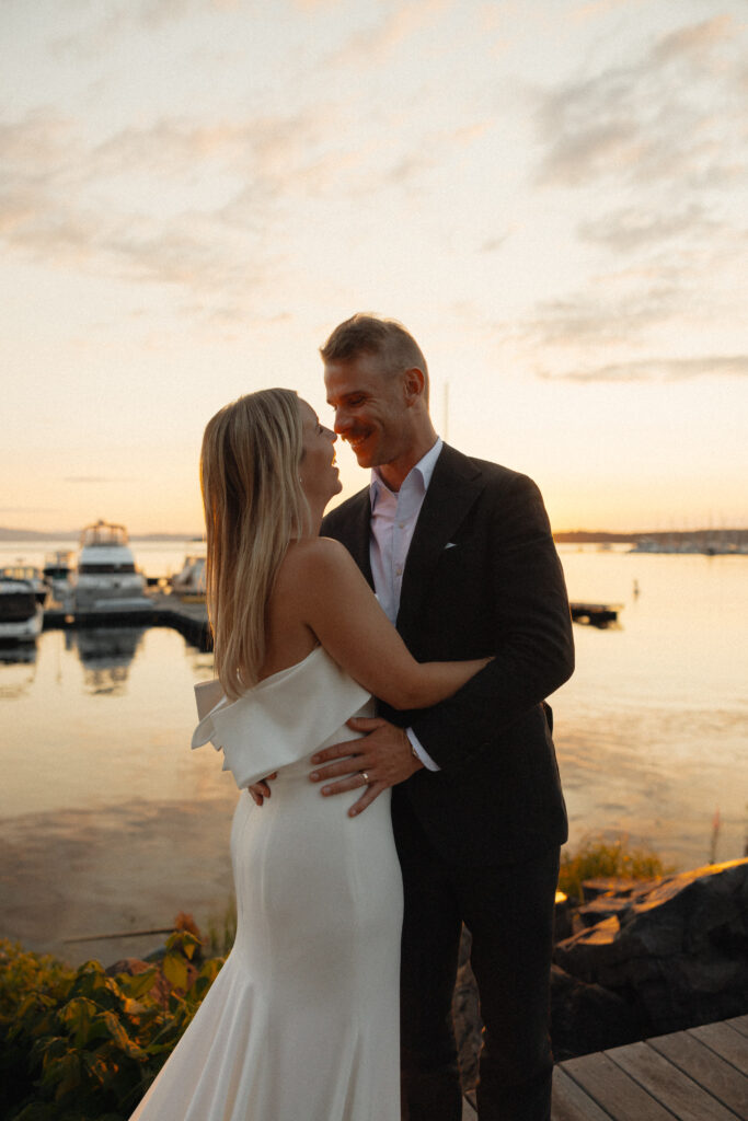 sunset at waterfront park in burlington vermont