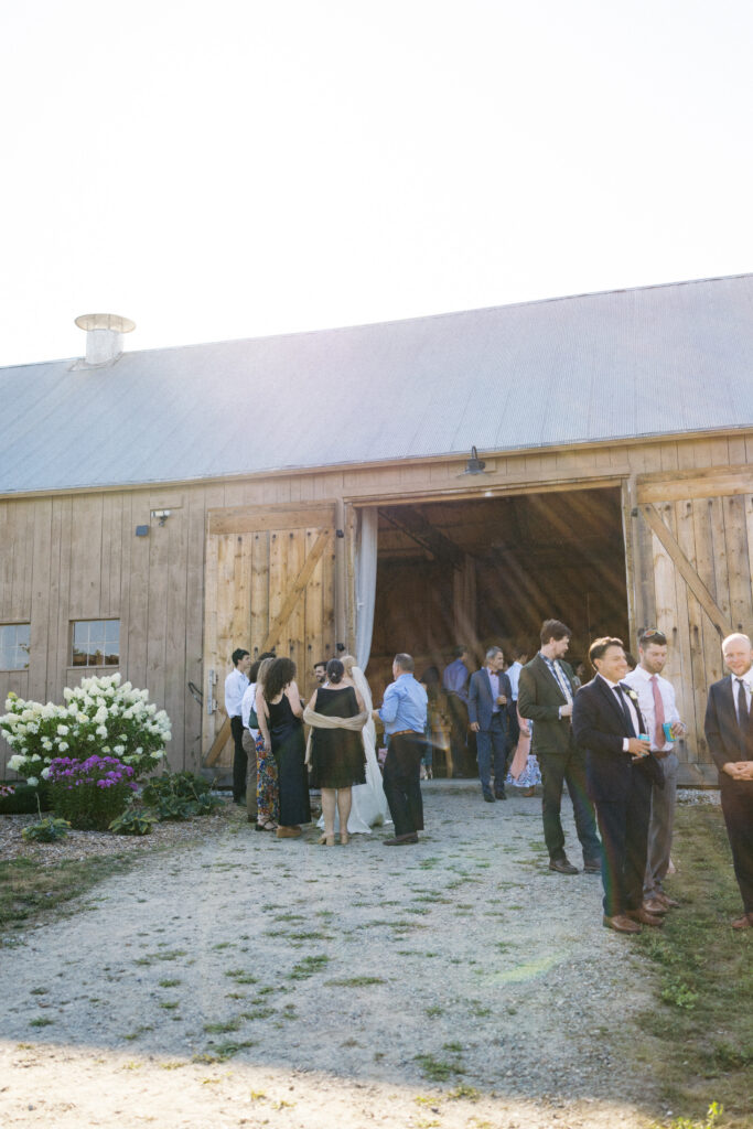 cocktail hour at Vermont wedding