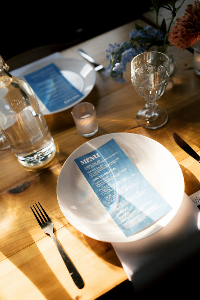 sun dappled tablescape details 
