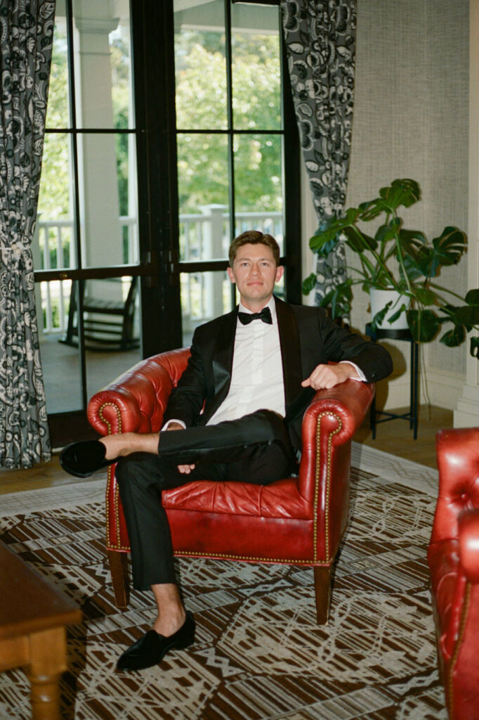 groom portrait at Kimpton Taconic Hotel , Manchester, VT