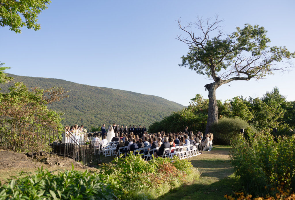 ceremony overlooking green mountains of vermont